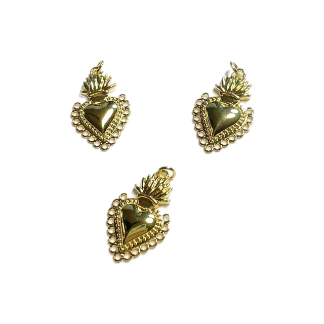 DIJE CORAZON 25X17MM - BAÑO DE ORO