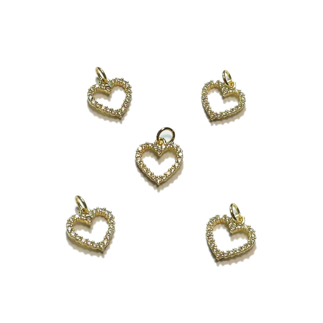 DIJE CORAZON 12MM - BAÑO DE ORO