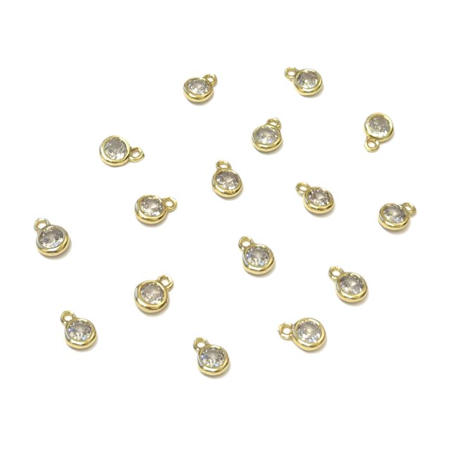 DIJE PUNTO LUZ CIRCULO 5MM - BAÑO DE ORO