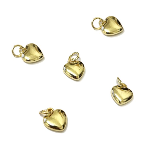 DIJE CORAZON 8X10MM - BAÑO DE ORO