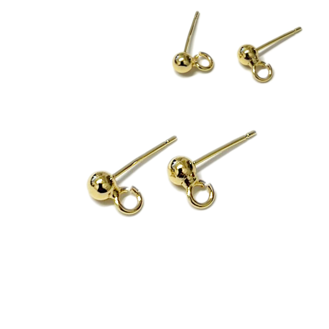 BASE DE CARAVANA BOLITA 4MM - CON ARGOLLA  - BAÑO DE  ORO