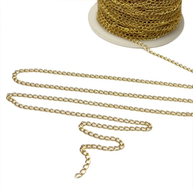 CADENA GRUME CB530 (0.4X3X2.5MM) - BAÑO DE ORO