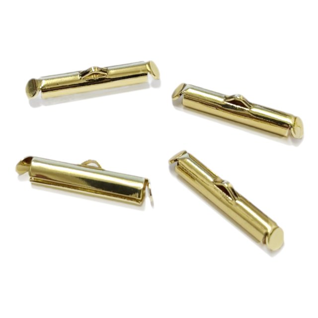 TERMINAL TUBO 4X19MM PARA MIYUKI - BAÑO DE ORO