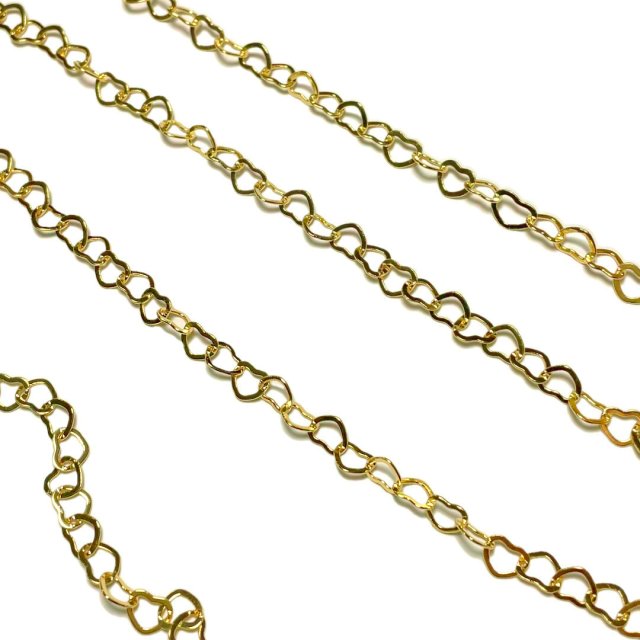 CADENA CORAZONES H187 (1X6X8MM) - BAÑO DE ORO