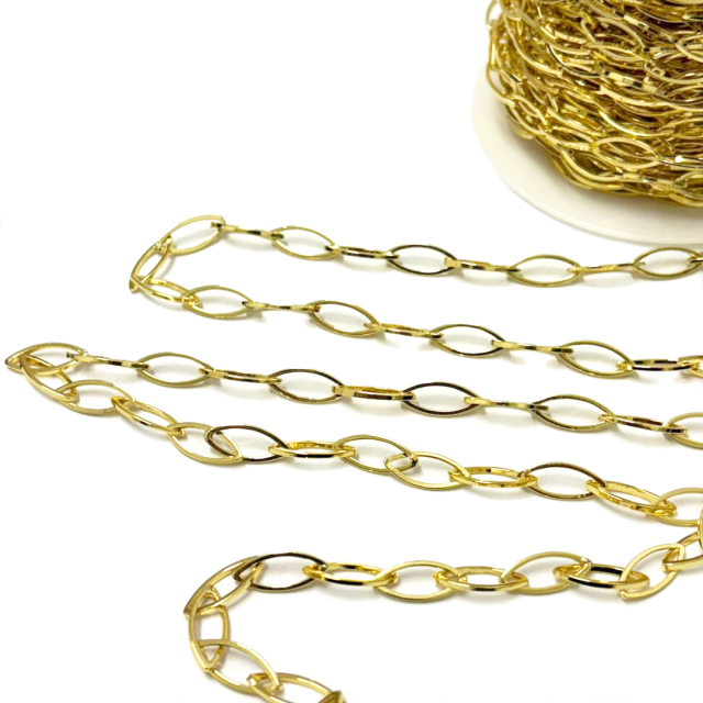 CADENA OVAL CK04 (1X17X7MM)  - BAÑO DE ORO