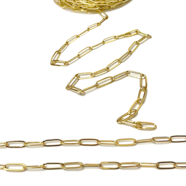 CADENA DERECHA CHATA (0.7X14X5MM) - BAÑO DE ORO