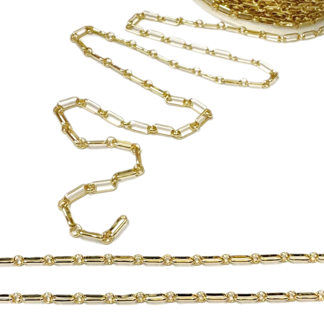 CADENA DERECHA (1X9X4MM + ROLO 1X4MM) - BAÑO DE ORO