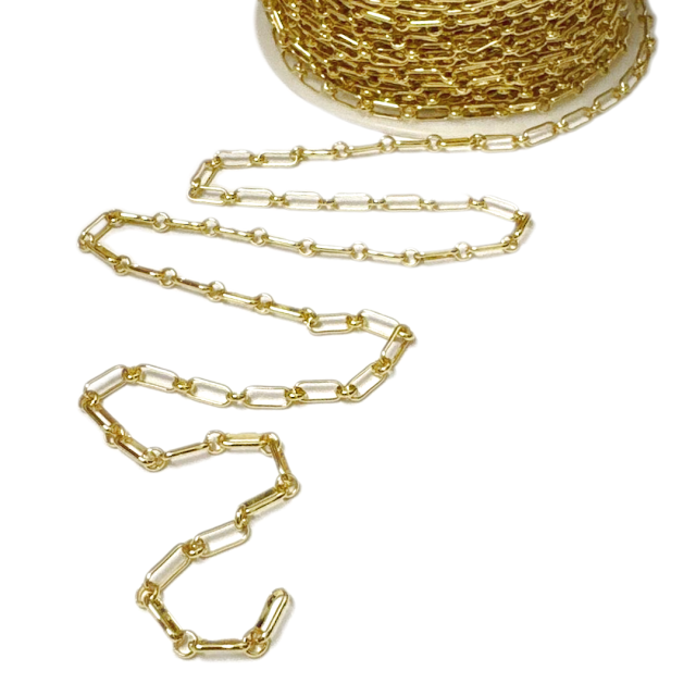 CADENA DERECHA (1X9X4MM + ROLO 1X4MM) - BAÑO DE ORO