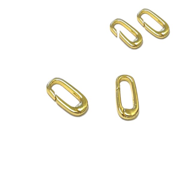 CIERRE DE RESORTE 15X7MM - BAÑO DE ORO