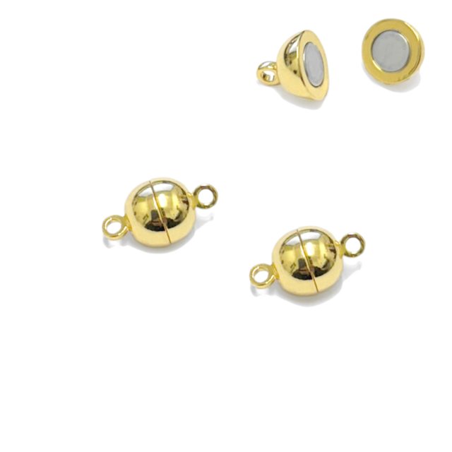 CIERRE CON IMAN 8MM - BAÑO DE ORO