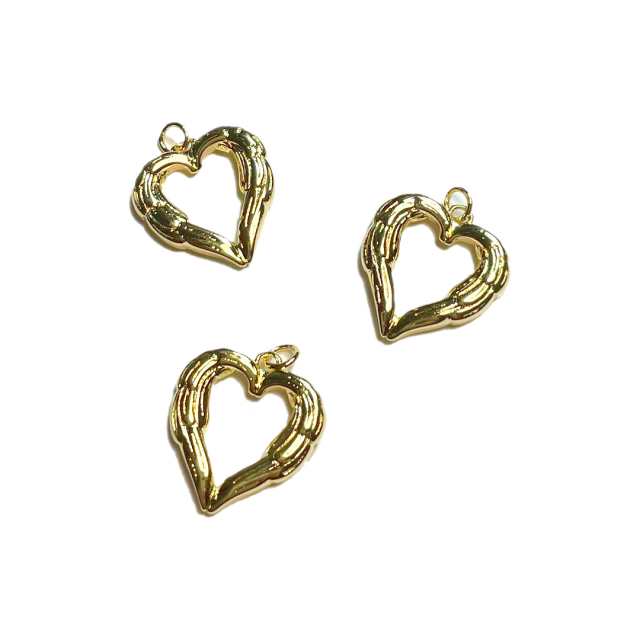 DIJE CORAZON 20MM - BAÑO DE ORO