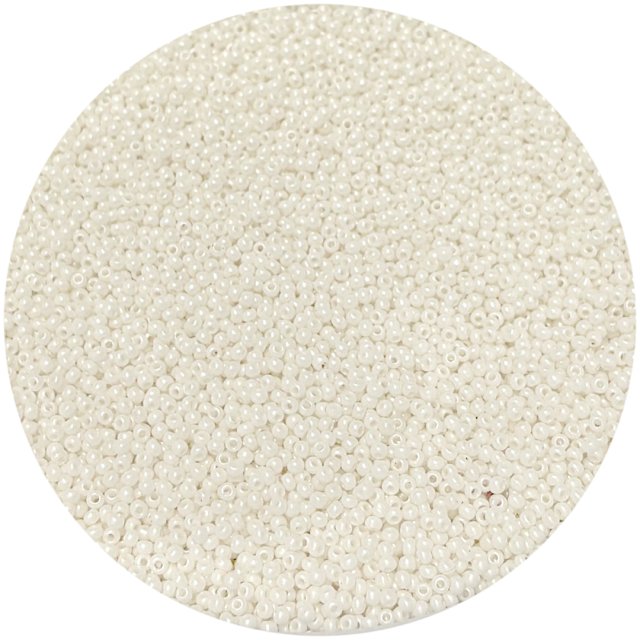 MOSTACILLAS CALIBRADAS 12/0 (2MM) - BLANCO / BEIGE