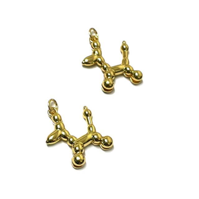 DIJE PERRO BAÑO DE ORO 19X20MM