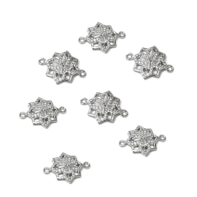 CRUZ - FLOR 15MM - BAÑO DE RODIO (DIJE - SEPARADOR)