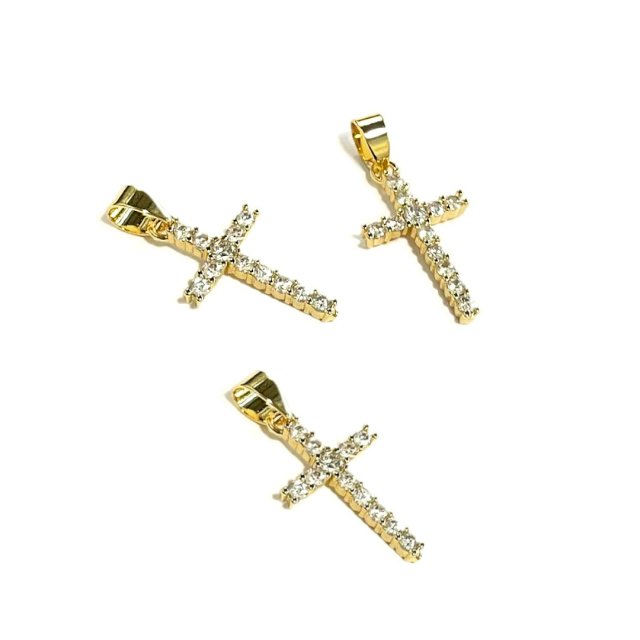 CRUZ 19X12MM - BAÑO DE ORO