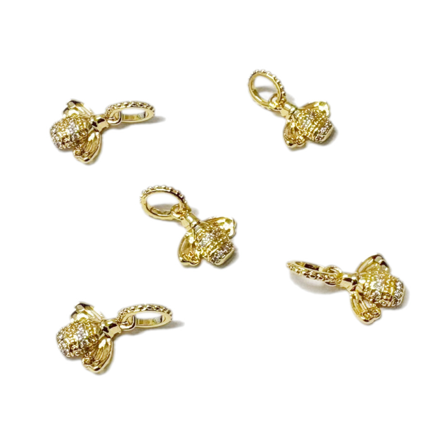 DIJE ABEJA 11X13MM - BAÑO DE ORO