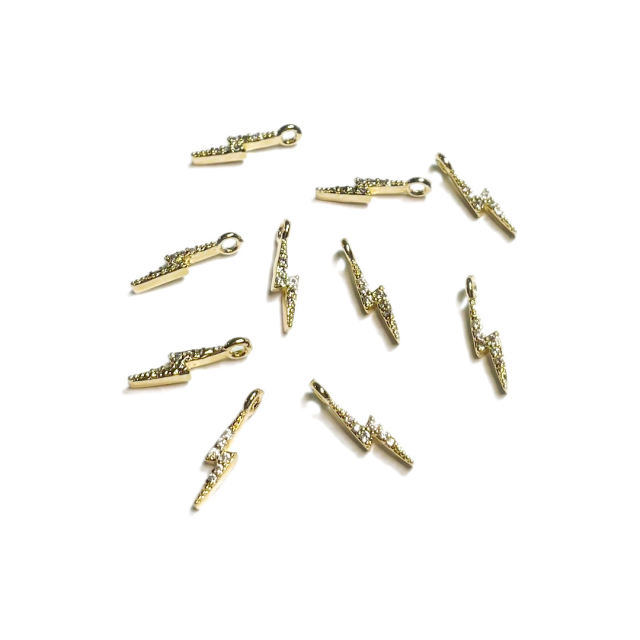 DIJE RAYO 12X3MM - BAÑO DE ORO