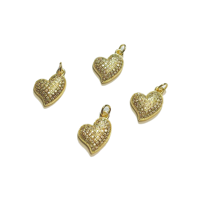 DIJE CORAZON 14X13MM - BAÑO DE ORO