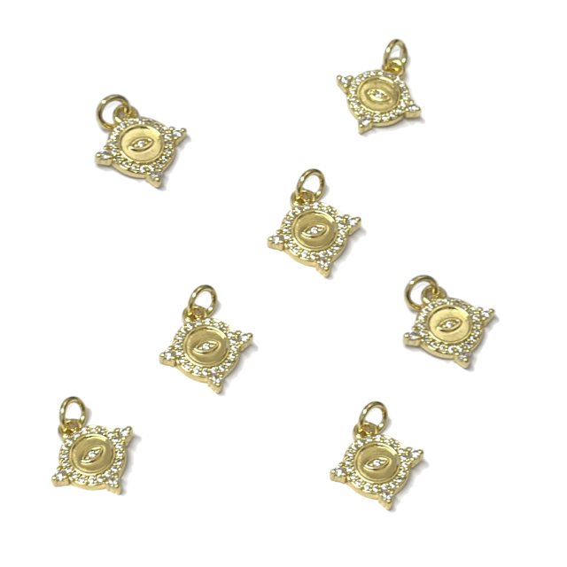 DIJE OJO MEDALLA 11X14MM - BAÑO DE ORO