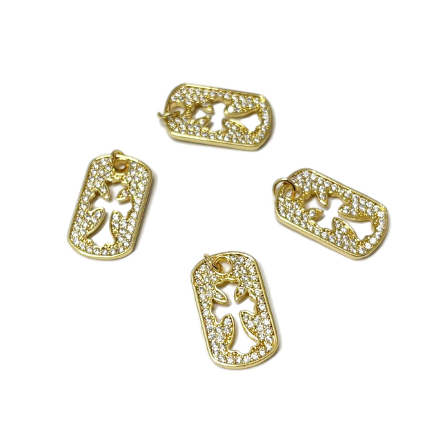 CRUZ MEDALLA 23X13MM - BAÑO DE ORO