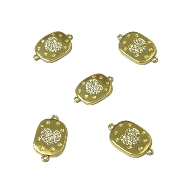 DIJE CORAZON MEDALLA 16X13MM - BAÑO DE ORO (SEPARADOR)