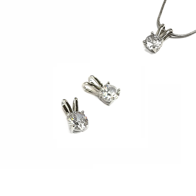 DIJE PUNTO DE LUZ CON CIRCONIA 6MM - BAÑO DE RODIO