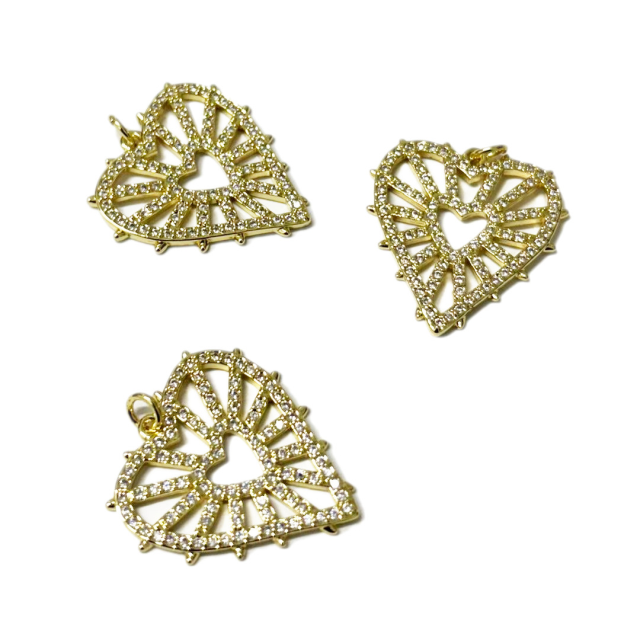 DIJE CORAZON 27X26MM - BAÑO DE ORO