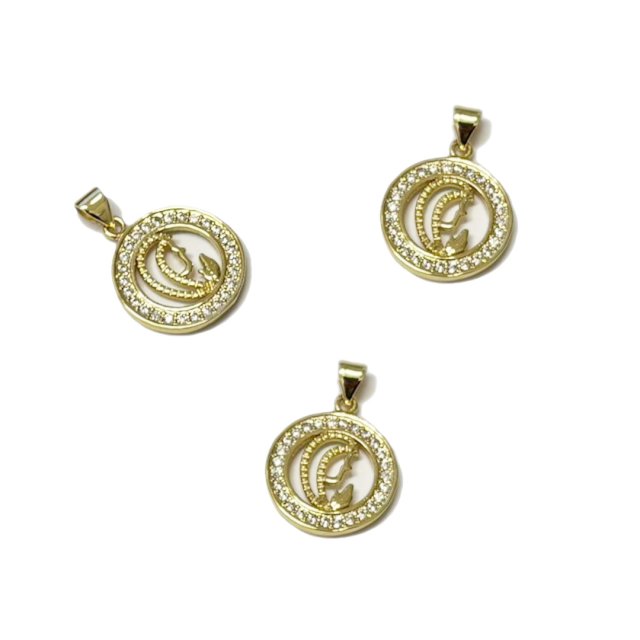 DIJE MEDALLA VIRGEN NIÑA 17MM - BAÑO DE ORO