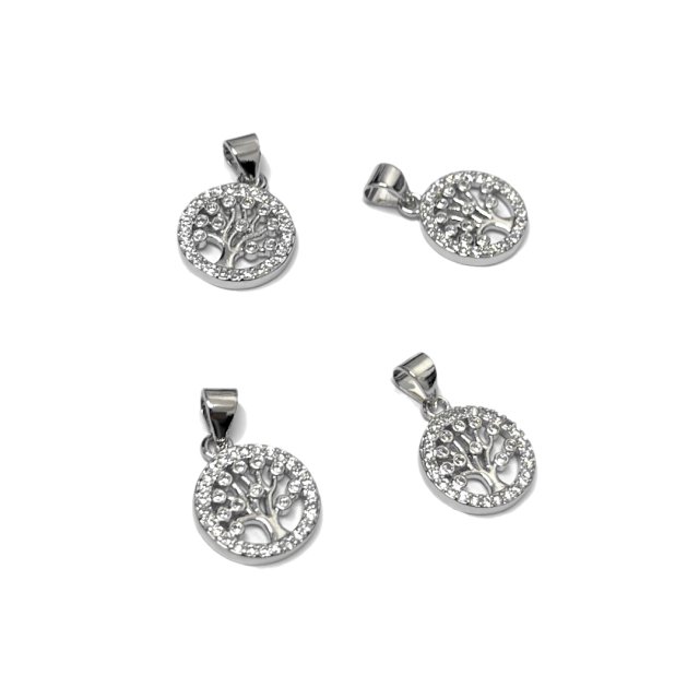 DIJE ARBOL DE LA VIDA 12MM - BAÑO DE RODIO