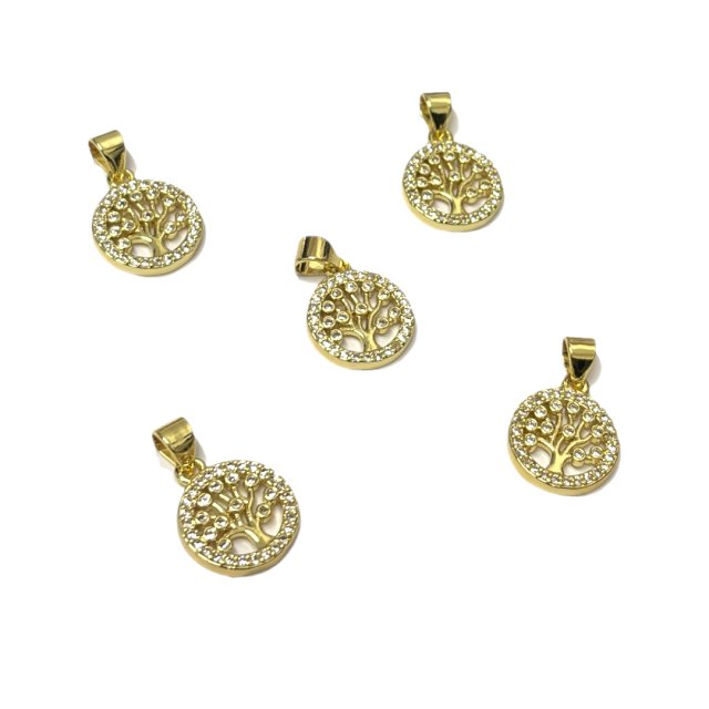DIJE ARBOL DE LA VIDA 12MM - BAÑO DE ORO