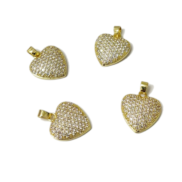 DIJE CORAZON 18MM - BAÑO DE ORO