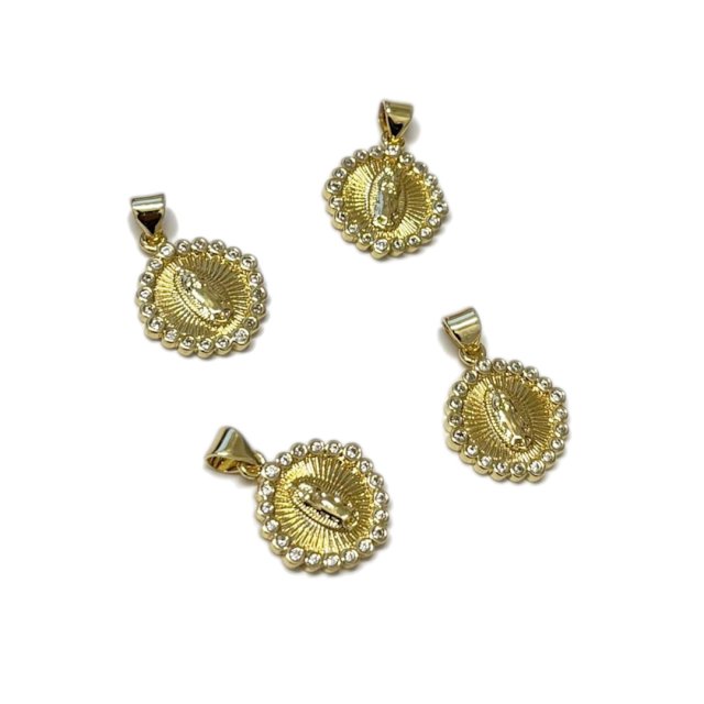 DIJE MEDALLA VIRGEN GUADALUPE 16MM - BAÑO DE ORO