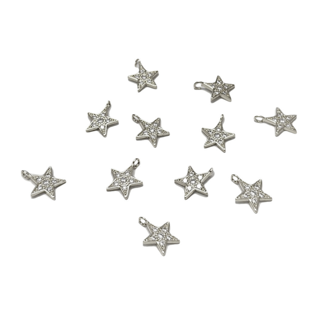 DIJE ESTRELLA 11MM - BAÑO DE RODIO