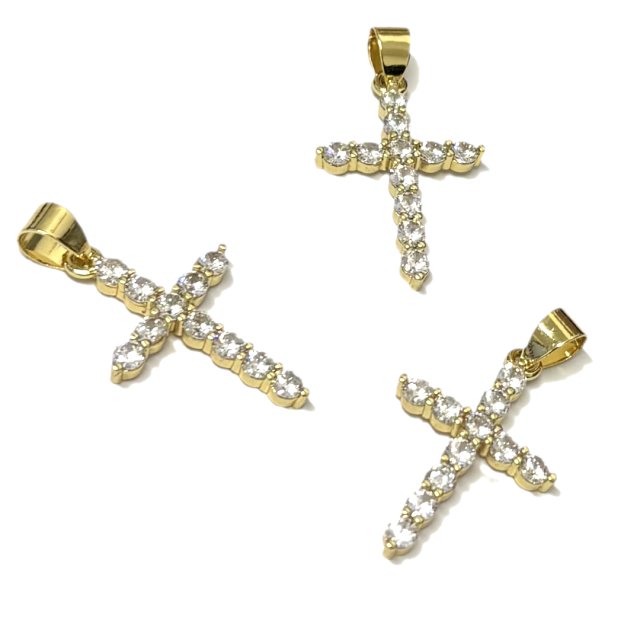 CRUZ 24X18MM - BAÑO DE ORO
