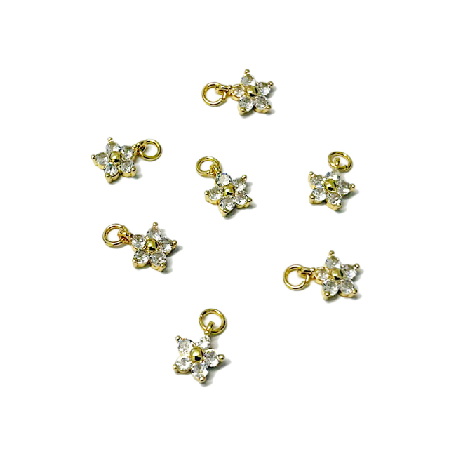 DIJE FLOR 9MM - BAÑO DE ORO